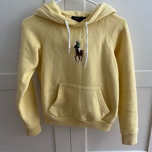 Ralph Lauren big pony fleece yellow hoodie xxs